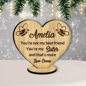 Sister Wooden Heart Plaque - Christmas Gift